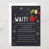 Grinch Chalkboard Gästebuch-Party-Zeichen Einladung (Vorne/Hinten)