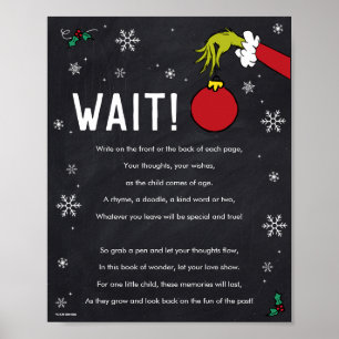 Grinch Chalkboard Gästebuch-Party-Zeichen Poster