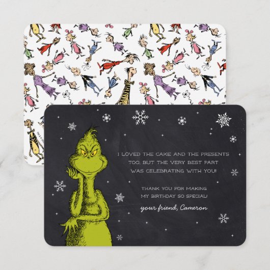 Grinch Chalkboard Geburtstag (Vorne/Hinten)