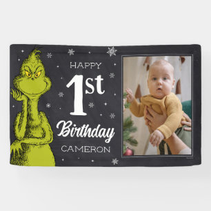 Grinch Chalkboard Geburtstag Banner