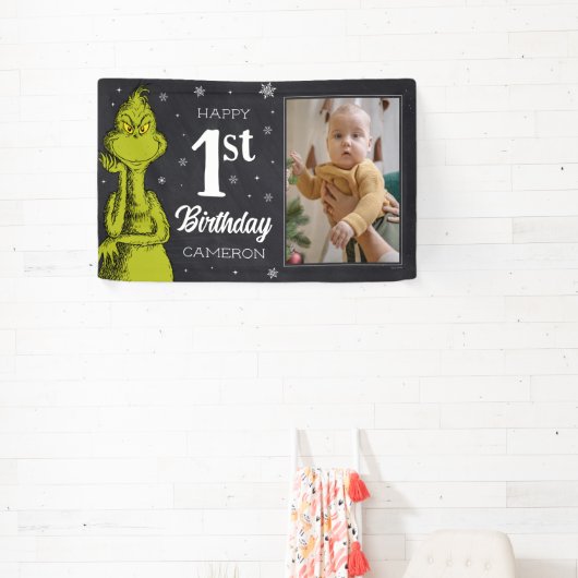 Grinch Chalkboard Geburtstag Banner (InSitu)