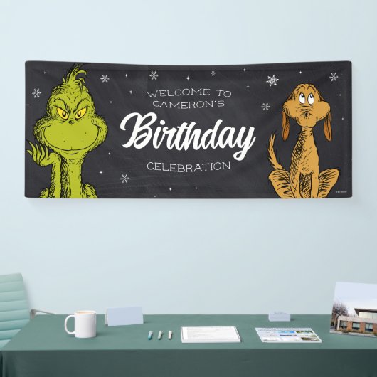 Grinch Chalkboard Geburtstag Banner (Messe)