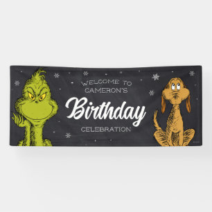 Grinch Chalkboard Geburtstag Banner