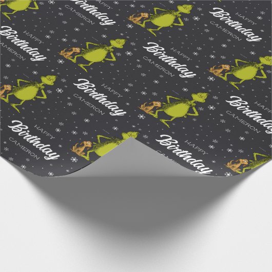 Grinch Chalkboard Geburtstag Geschenkpapier (Ecke)