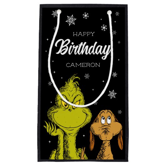 Grinch Chalkboard Geburtstag Kleine Geschenktüte (Vorderseite)