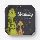 Grinch Chalkboard Geburtstag Pappteller (Vorderseite)