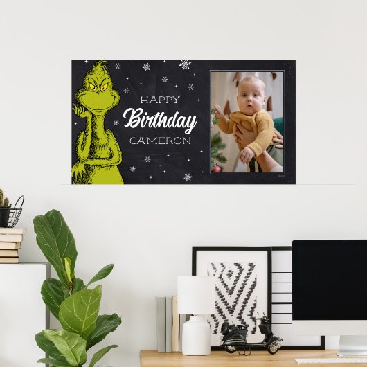 Grinch Chalkboard Geburtstag Poster (Heimbüro)