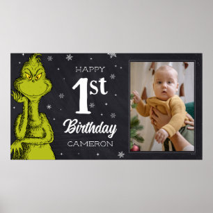 Grinch Chalkboard Geburtstag Poster