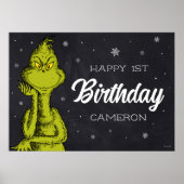 Grinch Chalkboard Geburtstag Poster (Vorne)