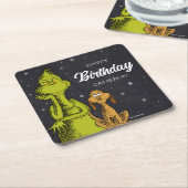 Grinch Chalkboard Geburtstag Rechteckiger Pappuntersetzer (angewinkelt)