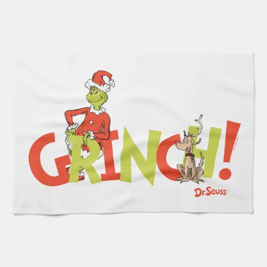 Grinch! Charakter-Logo-Grafik Geschirrtuch (Horizontal)