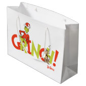 Grinch! Charakter-Logo-Grafik Große Geschenktüte (Rückseite Schrägansicht)