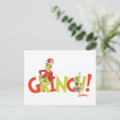 Grinch! Charakter-Logo-Grafik Postkarte (Stehend Vorderseite)