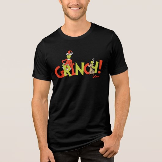 Grinch! Charakter-Logo-Grafik Tri-Blend Shirt (Vorderseite)