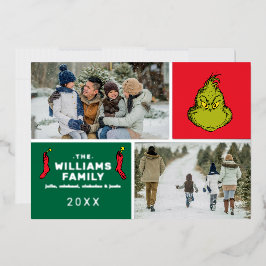 Grinch Christmas Family Foto Collage Folien Feiertagskarte