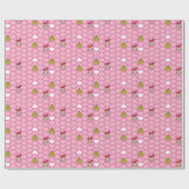 Grinch & Cindy-Lou Pink Heart Pattern Geschenkpapier (Flach)
