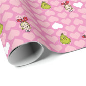 Grinch & Cindy-Lou Rosa Herz Muster Geschenkpapier (Rolleneckpunkt)