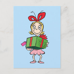 Grinch Cindy-Lou Who - Geschenk haltend Postkarte