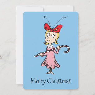 Grinch Cindy-Lou Who - Hält einen Zuckerstock Feiertagskarte