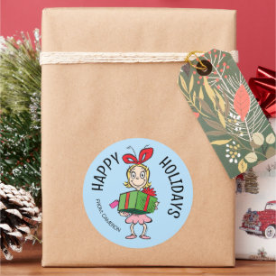 Grinch Cindy-Lou Who Weihnachts-Geschenkanhäng Runder Aufkleber