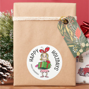 Grinch Cindy-Lou Who Weihnachtsgeschenk Runder Aufkleber