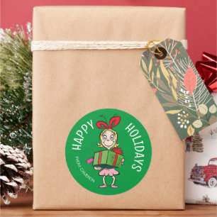 Grinch Cindy-Lou Who Weihnachtsgeschenkanhänge Runder Aufkleber