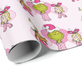Grinch Crew in Pink Valentine's Portrait Geschenkpapier (Rolleneckpunkt)