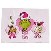 Grinch Crew in Pink Valentine's Portrait Große Geschenktüte (Rückseite)