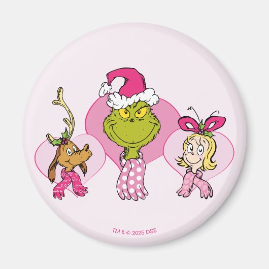 Grinch Crew in Pink Valentine's Portrait Magnet (Vorne)