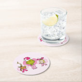 Grinch Crew in Pink Valentine's Portrait Runder Pappuntersetzer (Vor Ort)