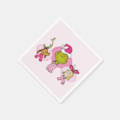 Grinch Crew in Pink Valentine's Portrait Serviette (Ecke)