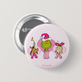 Grinch-Crew in rosa Valentinsporträt Button (Vorne & Hinten)