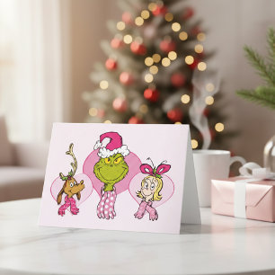 Grinch-Crew in rosa Valentinsporträt Karte