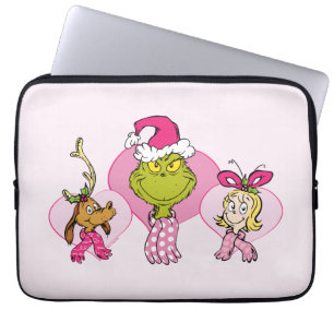 Grinch-Crew in Rosa Valentinsporträt Laptopschutzhülle