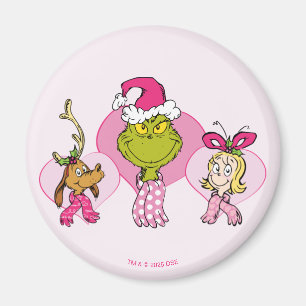 Grinch-Crew in Rosa Valentinsporträt Magnet