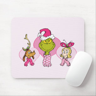 Grinch-Crew in Rosa Valentinsporträt Mousepad