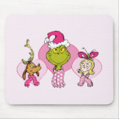 Grinch-Crew in rosa Valentinsporträt Mousepad (Vorne)