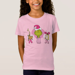 Grinch-Crew in rosa Valentinsporträt T-Shirt