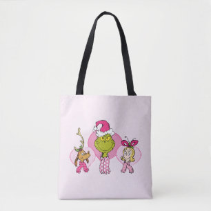 Grinch-Crew in rosaem Valentinsporträt Tasche