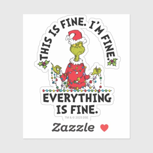Grinch | Everything is Fine Aufkleber (Blatt)