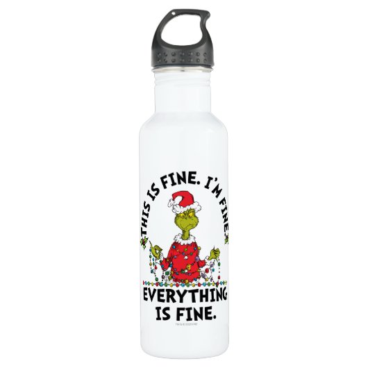 Grinch | Everything is Fine Edelstahlflasche (Vorderseite)