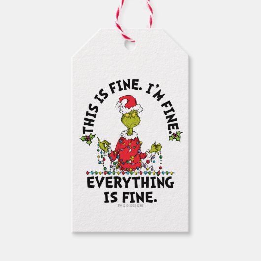 Grinch | Everything is Fine Geschenkanhänger (Vorderseite)