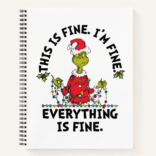 Grinch | Everything is Fine Notizblock (Vorderseite)