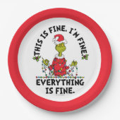 Grinch | Everything is Fine Pappteller (Vorderseite)