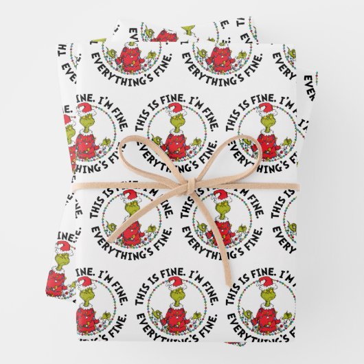 Grinch | Everything's Fine Geschenkpapier Set (Beispiel)