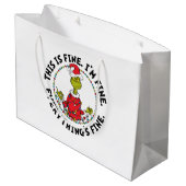 Grinch | Everything's Fine Große Geschenktüte (Rückseite Schrägansicht)