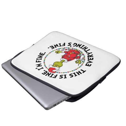 Grinch | Everything's Fine Laptopschutzhülle (Vorne Knopf)