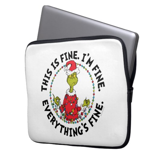 Grinch | Everything's Fine Laptopschutzhülle (Vorderseite Links)