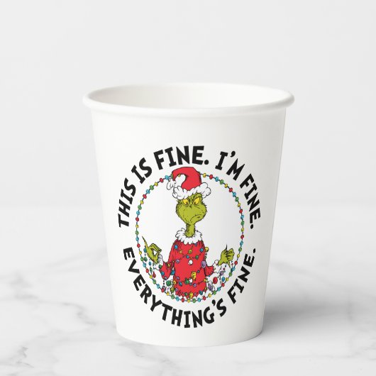 Grinch | Everything's Fine Pappbecher (Rückseite)