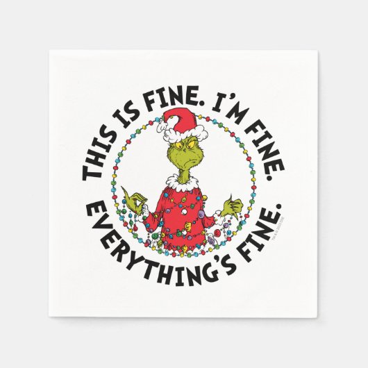 Grinch | Everything's Fine Serviette (Vorderseite)